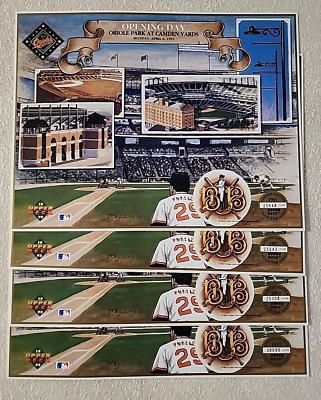 #ad x1 Vintage 1992 Upper Deck Oriole Park At Camden Yards Opening Day Picture 53k