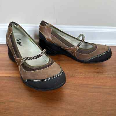 #ad Ahnu Olivia Womens Shoes Size 9 Brown Leather Wedge Mary Jane Outdoor Vibram