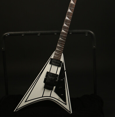 #ad Rock White V Shape Electric Guitar HH Pickups Floyd Rose Bridge Maple Neck