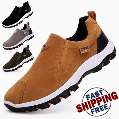 #ad Mens Slip on Trainers Waterproof Walking Ourdoor Hiking Shoes Casual Sneakers