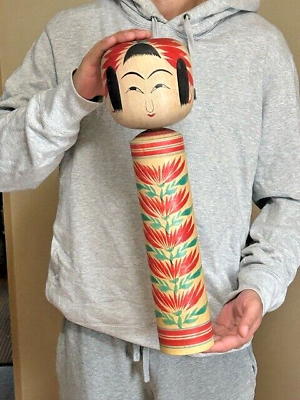 #ad Vintage Kokeshi doll large size 45cm 17” wooden signed