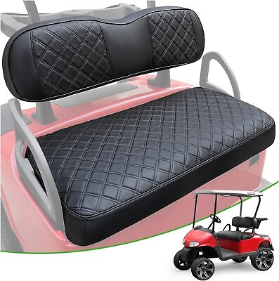 #ad Golf Cart Front Seat Cover for EZGO RXV Black Leather Diamond Pattern Cover