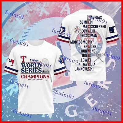 #ad SALE Texas Baseball Rangers 2023 World Series Champions All Player Name T Shirts
