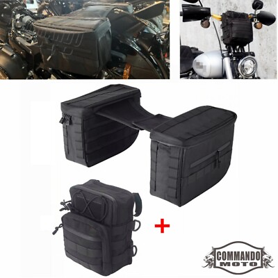 #ad Club Style 1680D Nylon Saddlebags amp; T bar Bag for Harley Sportster Dyna Softail