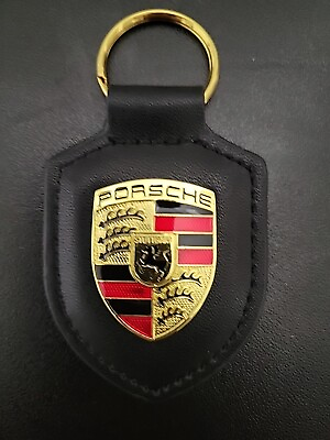 #ad Porsche Crest Key Ring Black
