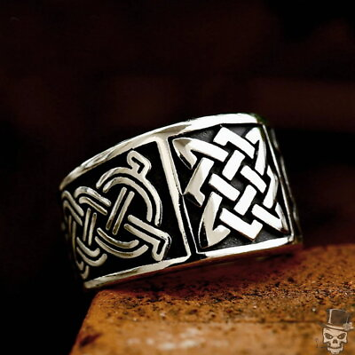 #ad Sculpt Rings™ Viking Celtic Norse Valknut Knot Stainless Steel Ring