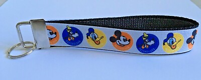 #ad Key Fob Key Chain Holder Wrist Lanyard Disney Passholder Mickey Goofy Donald