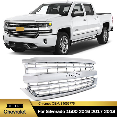 #ad For 2016 2018 Chevrolet Silverado 1500 Chrome Front Grille LTZ High Country OEM