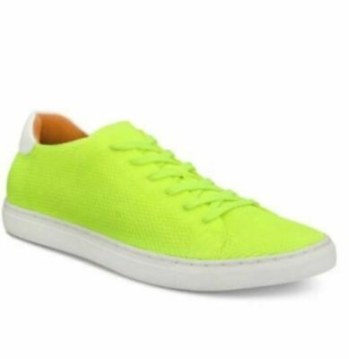 #ad Bar III Men#x27;s Donnie Knit Lace Up Sneakers Tennis Yellow Size 10.5