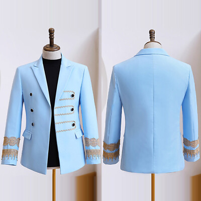 #ad Men Asymmetric Open Front Tuxedo Jacket Suit Blazer Party Prom Coat Tops Fashion