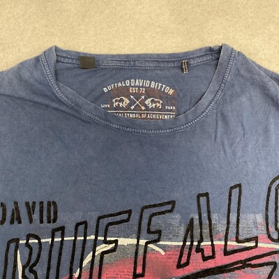 #ad David Buffalo Bitton Graphic Tee Thrifted Vintage Style Size L