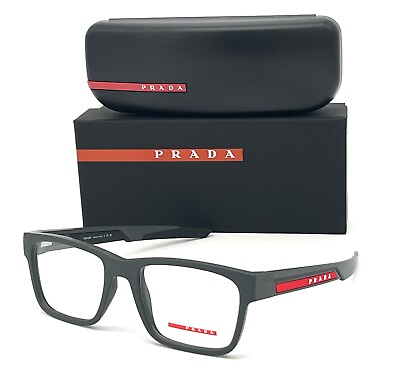 #ad Prada Sport PS 02PV 11C1O1 Matte Gray Demo Lens 53mm Eyeglasses