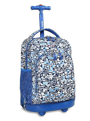 #ad 17quot; Kids Rolling Backpack for School and Travel Geo Blue