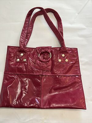 #ad Allison Burns Womens Tote Bag Handbag Leather Pink 13.76 X 10.5 Purse