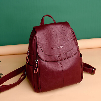 Premium PU Leather Backpack Women Vitange Satchel Rucksack Travel Shoulder Bag $33.17