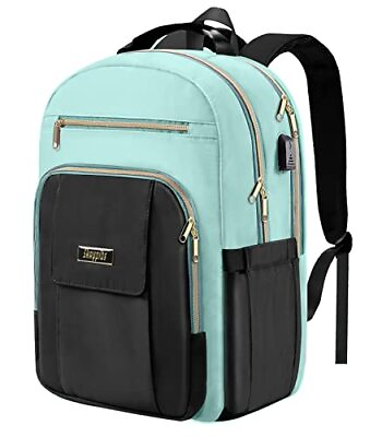 #ad Backpack for Women College School Laptop Backpack Stylish Travel 15.6 A7 cyan