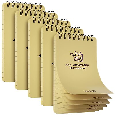 #ad Waterproof Notebook Spiral Notebook with Thick Lined Paper 5 Pack