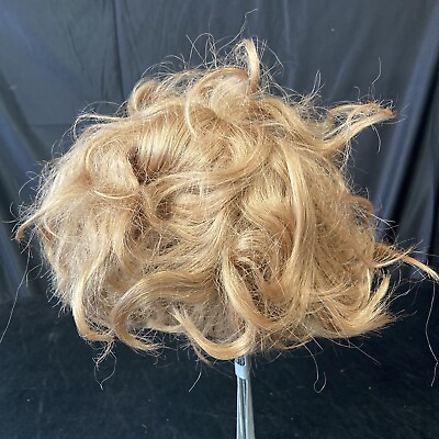 #ad Antique Human Hair Doll Wig Blonde