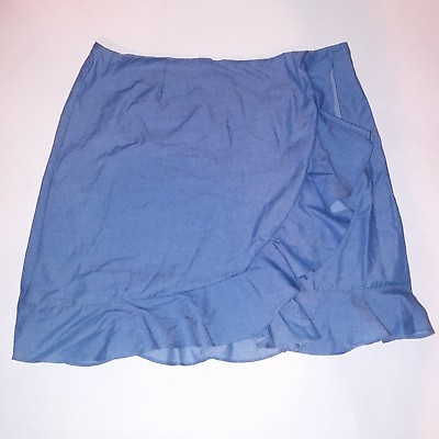 #ad Charlotte Russe Womens Skirt Denim Blue Peplum Ruffle