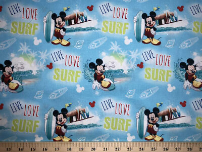 Curtain Valance Handmade From Mickey Mouse Blue Coastal Surfing Beach Fabric $21.99