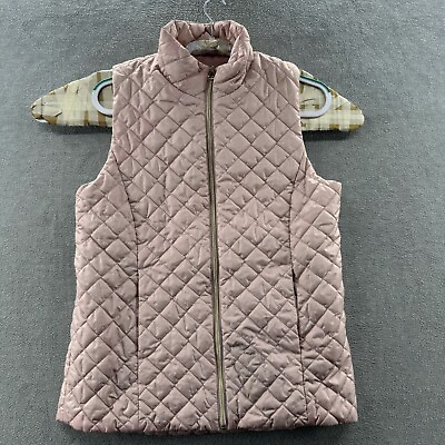 #ad banana republic womens size m pink quilted full zip puffer vest