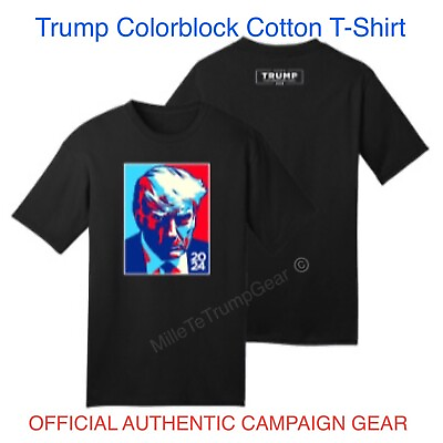 #ad Official Authentic Official Trump Campaign Trump Colorblock Cotton T Shirt Large