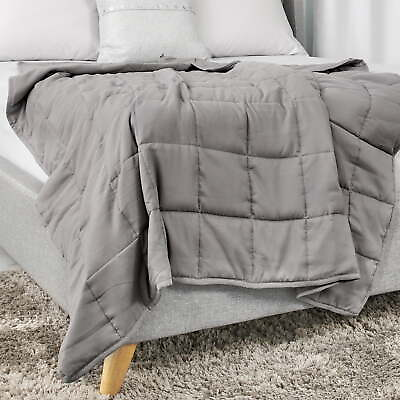 #ad Tranquility Antimicrobial Quilted Weighted Blanket Gray 12LB