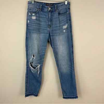 #ad Abercrombie amp; Fitch Medium Wash Distressed Straight Leg Jeans Size 27