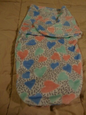 #ad Newborn Baby Infant Swaddle Wrap Soft Swaddling Plush Bag Blanket Hearts 264