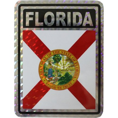 #ad State of Florida Flag Reflective Decal Bumper Sticker