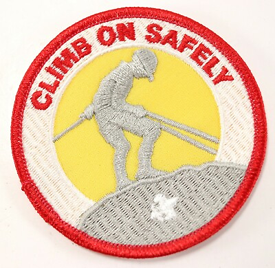 #ad Vintage Round Embroidered CLIMB ON SAFETY Boy Scouts America Camp Patch