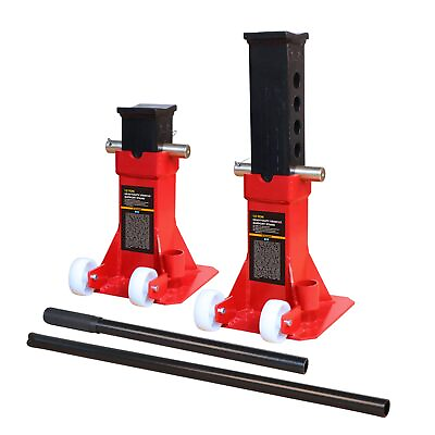 #ad TCE 12 Ton 24000 lb Torin Heavy Duty Jack Stands: Pin Style Jack Stand Red