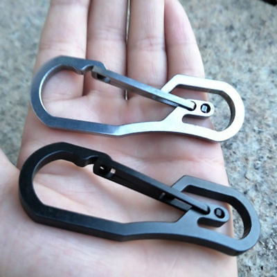 #ad Stainless Steel Carabiner Key Chain Clip Hook Buckle Keychain Outdoor Hiking New