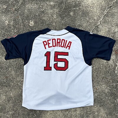 #ad Boston Red Sox Pedroia #15 Baseball Jersey Sewn Authentic