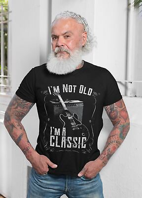 #ad Funny Guitar T Shirt I#x27;m Not Old I#x27;m A Classic Amp Retro Guitarist Dad Grandad