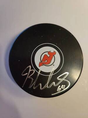 #ad Joseph Blandisi New Jersey Devils Autographed Hockey Puck Beckett Hologram