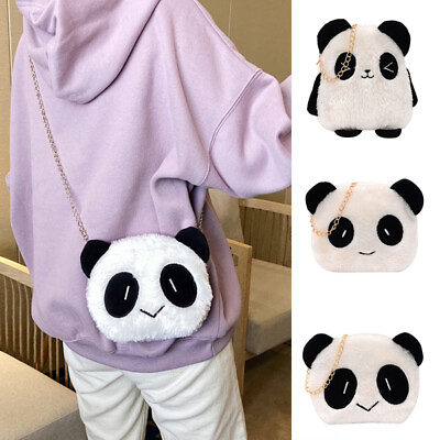 Panda Cross Body Messenger Bag Women Shoulder Over Bags Detachable Chain Handbag $9.59