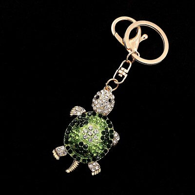 #ad Cute Crystal Tortoise Pendant Animal Key Chain Purse Bag Handbag Keyring Gift