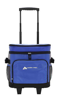 #ad Ozark Trail Rolling 42 cans Soft Sided Cooler Blue CA