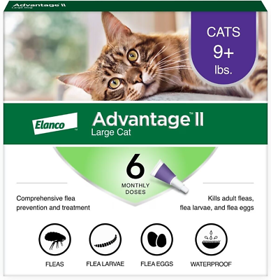 #ad Flea Spot Treatment for Cats Control Prevention Over 9 Lbs 6 Doses