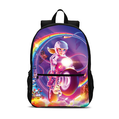 #ad Princess Peach Super Mario Bros Backpacks Girls Schoolbag Kids Bookbag Knapsacks
