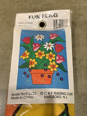 #ad Fun Flag Novelty Nylon 28x40 Flowers Tulips Model F 2236
