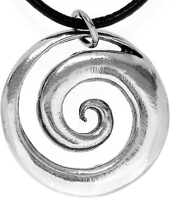 #ad Handcrafted Pewter Maori Spiral Pendant Symbol of Peace and Tranquility Fine