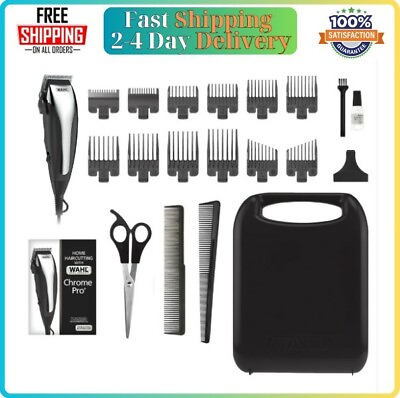#ad Wahl Chrome Pro Professional Kit Clippers Men Trimmer Hair CUtting Tool Machine