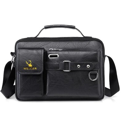 #ad Men#x27;s Shoulder PU Leather Handbag Business Briefcase Travel Man Crossbody bags