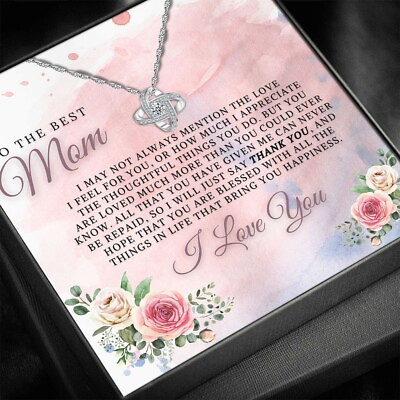 #ad To My Mom Love Knot pendant Necklace gift for Mothers Day appreciation