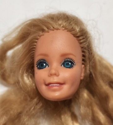 #ad BARBIE HEAD ONLY SUPERSTAR ERA BLONDE 1980s BLUE EYES REPLACEMENT OR OOAK DOLL