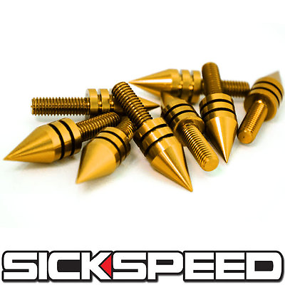 #ad 8PC GOLD BILLET ALUMINUM MOTORCYCLE SPIKED BOLT SCREW FOR WINDSCREEN D