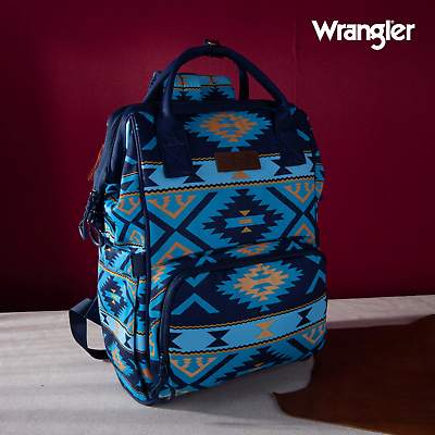 #ad Wrangler Wrangler Aztec Printed Callie Backpack Navy