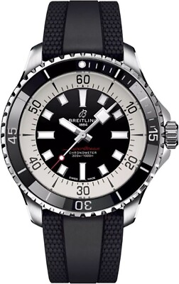 #ad Breitling New Superocean AutomaticvStick Indexes Black Strap Mens Dress Watch